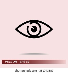 Eye sign icon, vector illustration. Flat design style