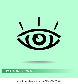 Eye sign icon, vector illustration. Flat design style 