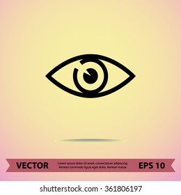 Eye sign icon, vector illustration. Flat design style