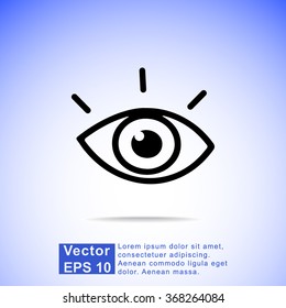 Eye sign icon, vector illustration. Flat design style