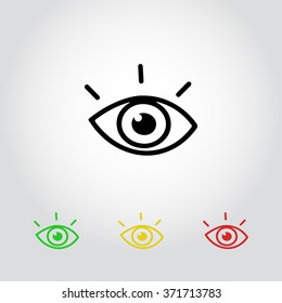 Eye sign icon, vector illustration. Flat design style