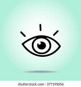 Eye sign icon, vector illustration. Flat design style