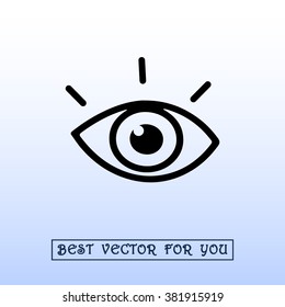 Eye sign icon, vector illustration. Flat design style