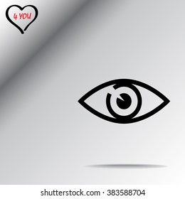 Eye sign icon, vector illustration. Flat design style