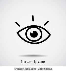 Eye sign icon, vector illustration. Flat design style