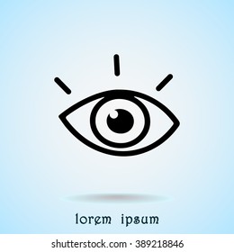 Eye sign icon, vector illustration. Flat design style