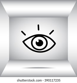 Eye sign icon, vector illustration. Flat design style