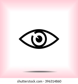 Eye sign icon, vector illustration. Flat design style