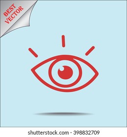 Eye sign icon, vector illustration. Flat design style
