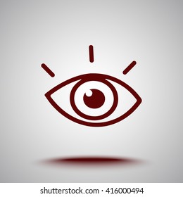 Eye sign icon, vector illustration. Flat design style
