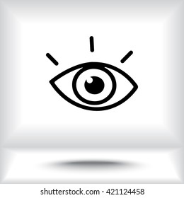 Eye sign icon, vector illustration. Flat design style