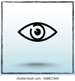 Eye sign icon, vector illustration. Flat design style