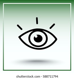 Eye sign icon, vector illustration. Flat design style