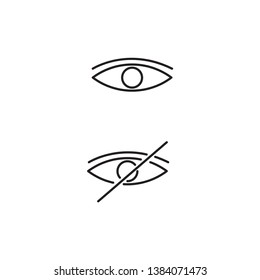 Eye Sign Icon Vector Show And Hide Symbol Good Design
