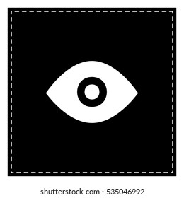 Eye sign illustration. Black patch on white background. Isolated.