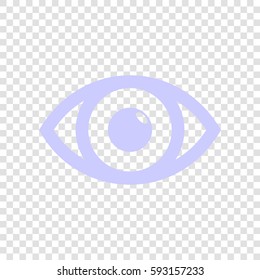 Eye sign illustration. Vector. Periwinkle icon on transparent background.