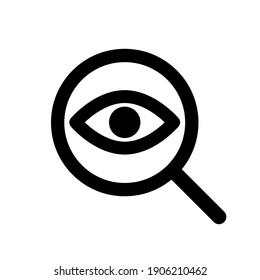 Eye sign with magnifying glass icon – stock vector