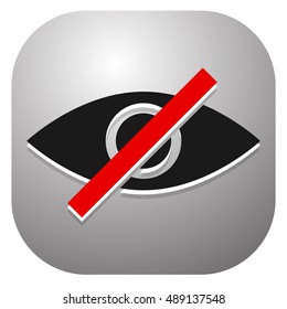 Eye sign, symbol with strikethrough line - Don't look, harmful to vision, no preview - no image concepts