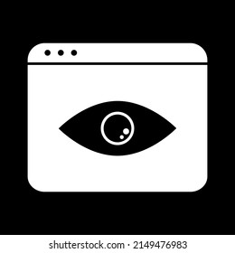 eye signifying spying in website window