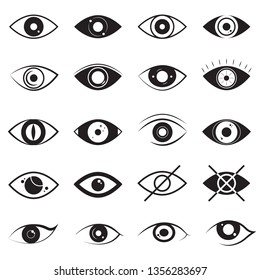 Eye Signs Black Thin Line Icon Set Different Types Include of Vision Elements. Vector illustration of Icons