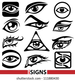 Eye signs. Eye icons vector set