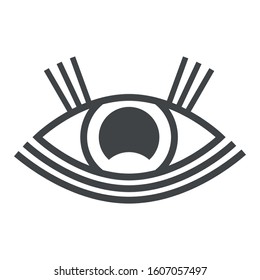 Eye silhouette with pattern. Simple vector illustration with ability to change.