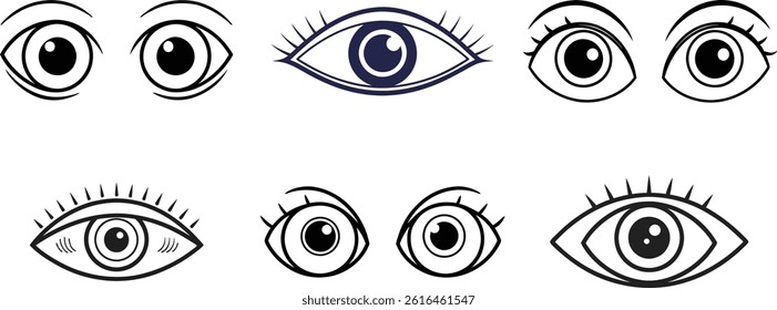 Eye silhouette vector illustration isolated clipart 