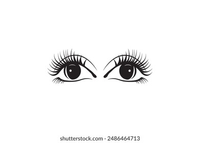 eye Silhouette vector style with white background