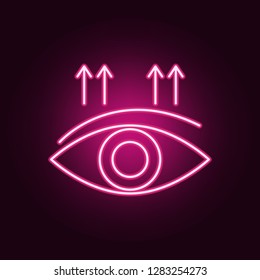 eye silicone surgery beauty icon. Elements of anti aging in neon style icons. Simple icon for websites, web design, mobile app, info graphics