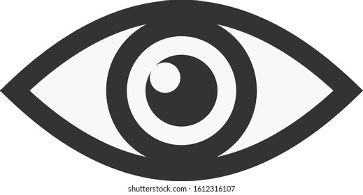 Eye simple icon. Eye outline icon. Vector illustration isolated on white background. EPS file is available