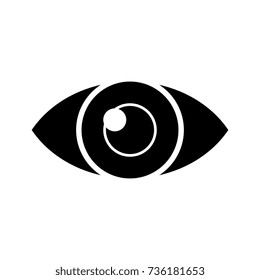 eye simple icon, vector illustration, black sign on isolated background