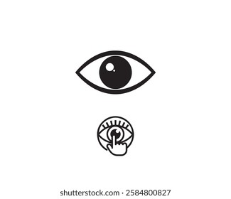 Eye simple icons set designed in filled, 