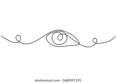 Eye single line art in one continuous line.human eye one line art.