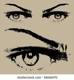 Eye Sketch close-up. Traced from my pencil drawing.