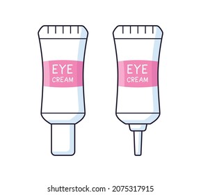 Eye skin care moisturizer cream tube with cap and open isolated vector