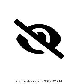 eye slash Icon. Flat style design isolated on white background. Vector illustration