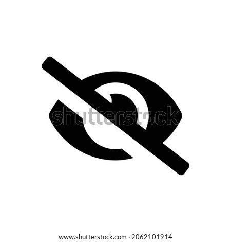 eye slash Icon. Flat style design isolated on white background. Vector illustration