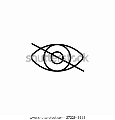 eye with slash icon sign vector