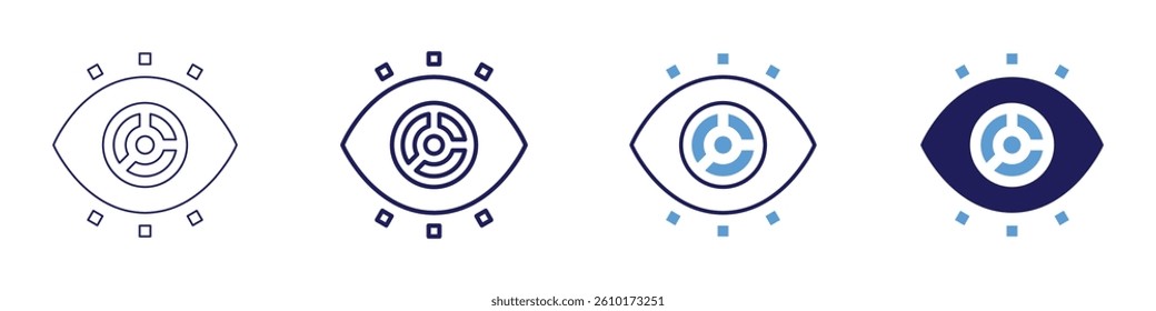 Eye sleep mask icon in 4 different styles. Thin Line, Line, Bold Line, Duotone. Duotone style. Editable stroke.