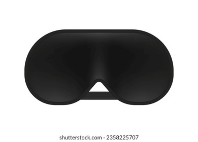 Eye sleep mask. Realistic sleeping mask for plane relax. Black sleep accessory object. Eye protection for rest night travel, blindfold for your design. Vector illustration