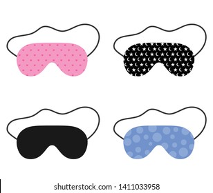 Eye sleep mask vector illustration. Sleep accessory object. Set of sleep Masks. Isolated Illustration Of Sleeping Mask Eyes. -illustrtion
