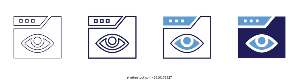 Eye sleeping habits icon in 4 different styles. Thin Line, Line, Bold Line, Duotone. Duotone style. Editable stroke.