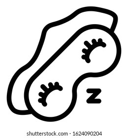 Eye sleeping mask icon. Outline eye sleeping mask vector icon for web design isolated on white background