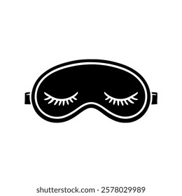 Eye sleeping mask icon silhouette vector illustration design on white background.