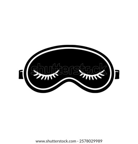 Eye sleeping mask icon silhouette vector illustration design on white background.