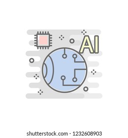 eye smart colored icon. Element of colored smart technology icon for mobile concept and web apps. Color eye smart icon can be used for web and mobile