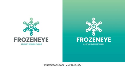 eye snowflake vector logo design