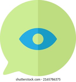 Eye social media internet website icon vector. Eyeball mobile phone application interface symbol of watching video content or see publication online. Watch and view mark flat cartoon illustration