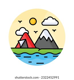 An eye soothing vector design of camping, ready to use icon