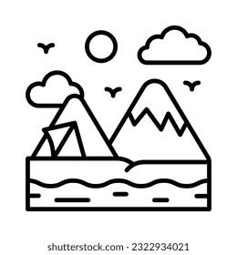 An eye soothing vector design of camping, ready to use icon